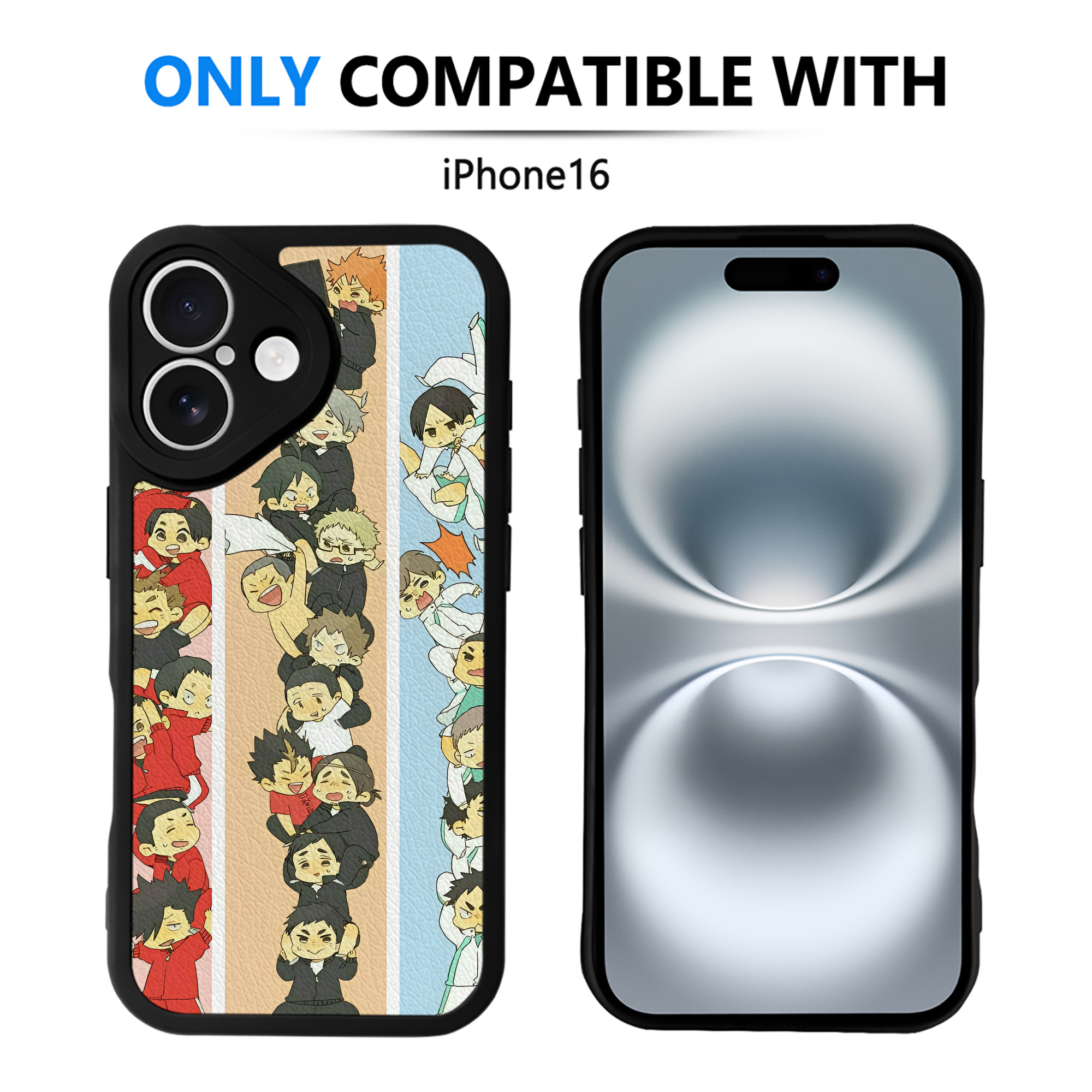 （画像用） ハイキュー!! Haikyu!! 【iPhone 16シリーズ対応】シリコンスマホケース（レザー調） 材質：シリコン